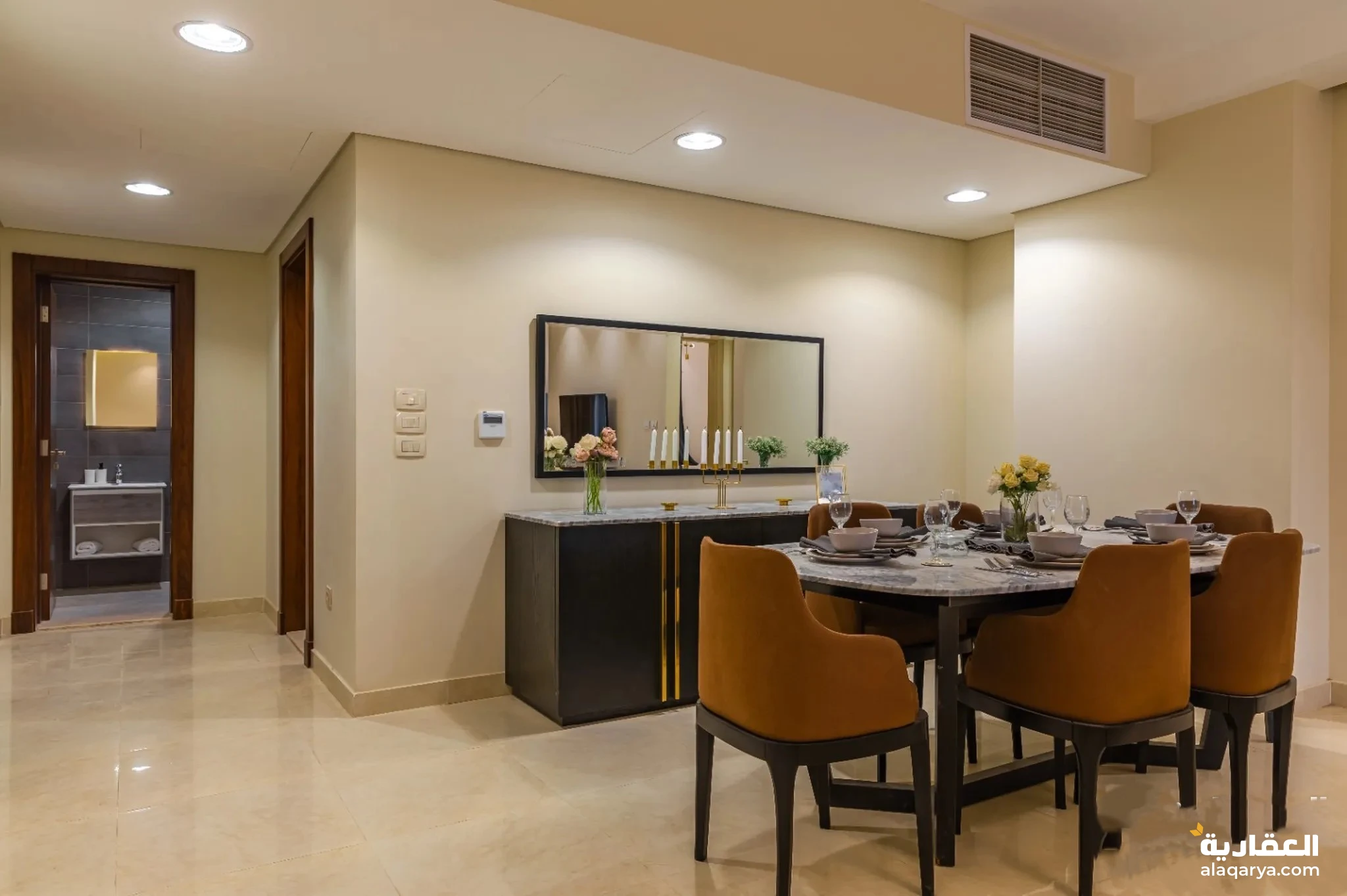 #شقه 125متر غرفتين بموقع متميز + حديقة 47 متر متشطبة بالكامل