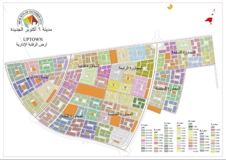 أرض فيلات إسكان فاخر 622 آب تاون 6 أكتوبر