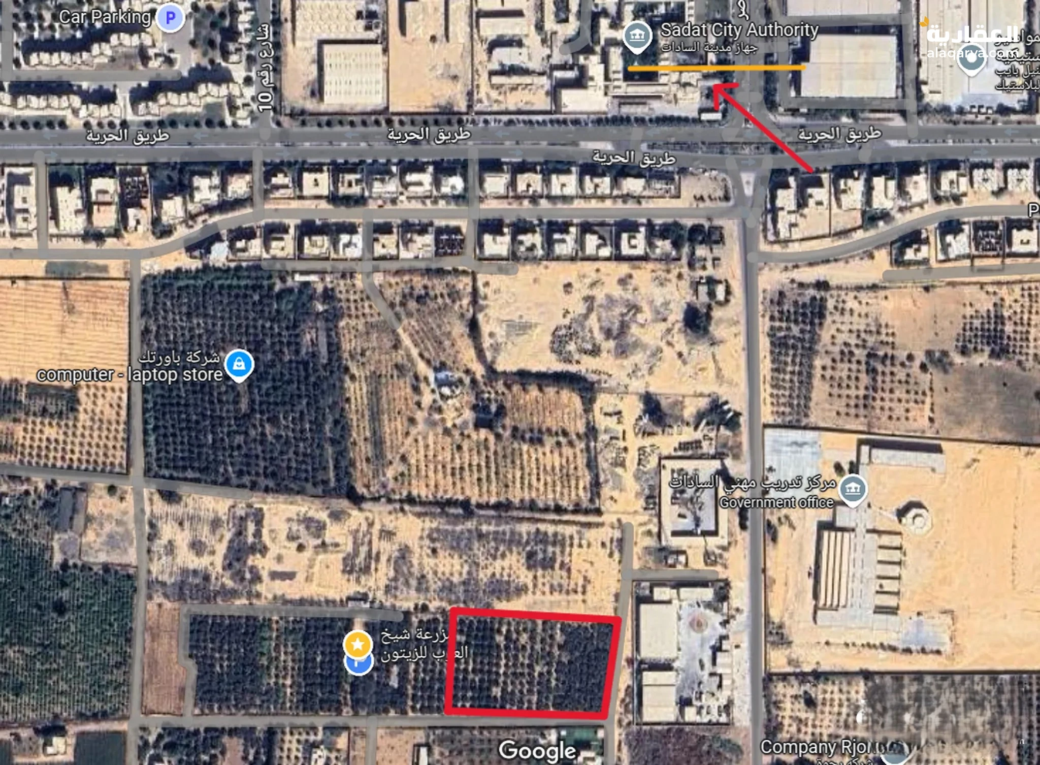 #للبيع 3 فدان في منطقة الالفين فدان في مدينة السادات بجوار الجهاز