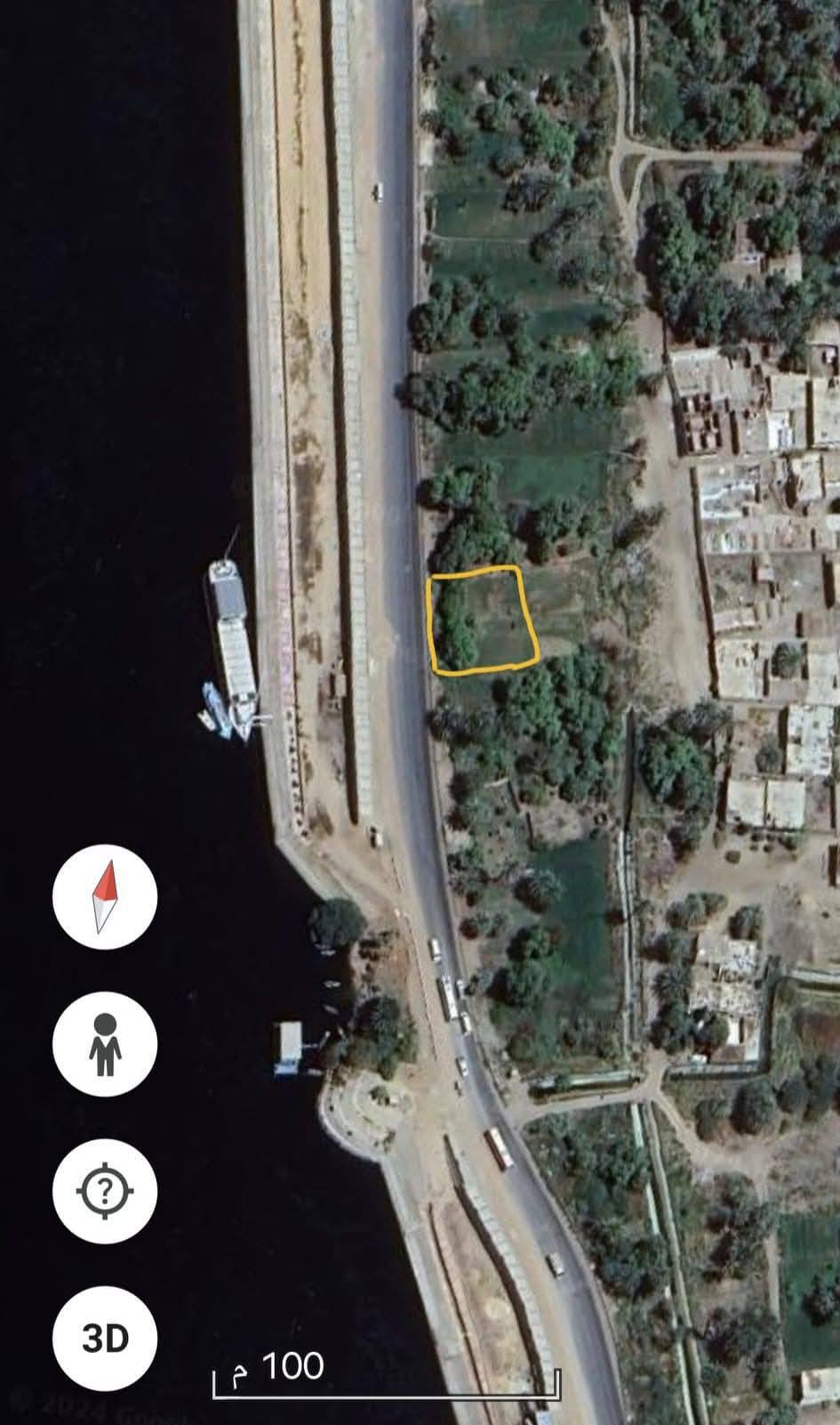 قطعة أرض للبيع في أسوان علي كورنيش النيل مباشر علي الطريق الرئيسي